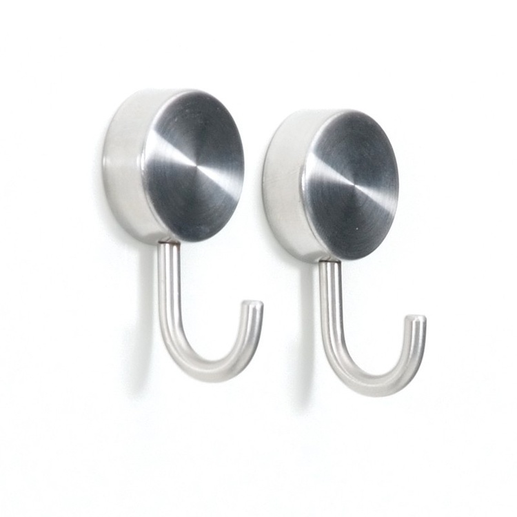 Rund magnetkrok 2-pack, sølv