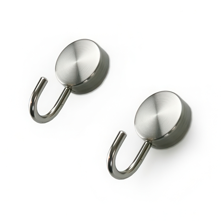 Rund magnetkrok 2-pack, sølv