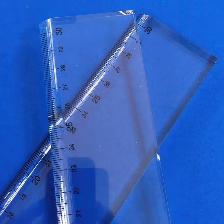 Linjal i kraftig akryl, CRISTAL CLEAR, 30 cm, Klar