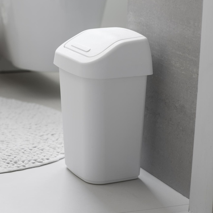 Papirkurv med vippelokk 10L