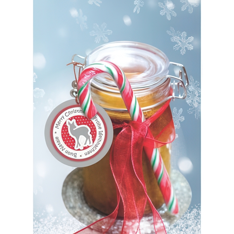 Luksuriøse gaveetiketter med julemotiv, 4 stk, 3D CHRISTMAS GIFT TAGS, Ø 5 cm