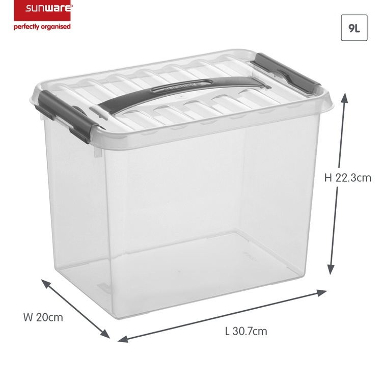 Oppbevaringsboks med håndtak 9L, Q-Line