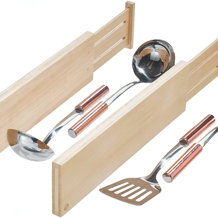 Uttrekkbar skuffeskiller i tre 2-pakk, 42-57 cm