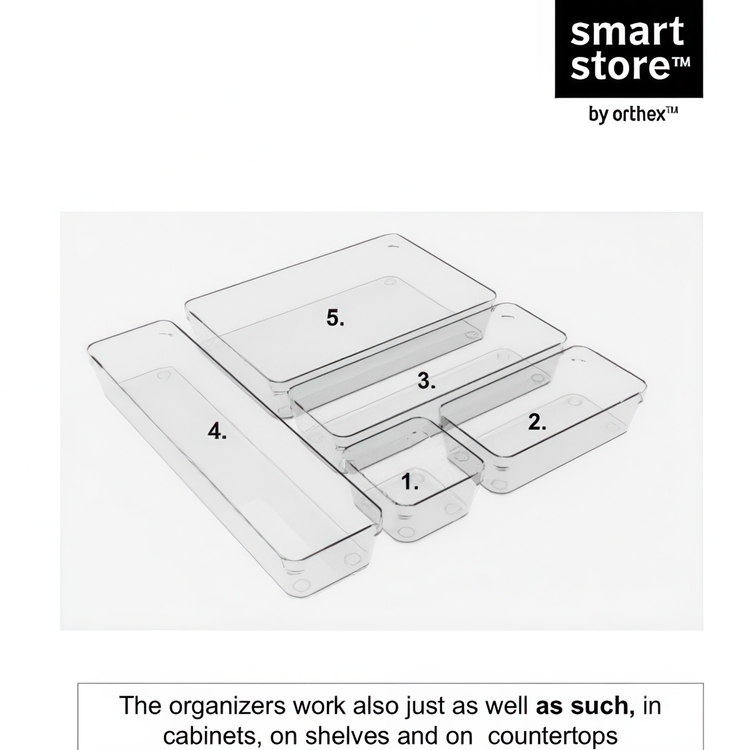 Skuffinnredning for småoppbevaring, 30x20x6 cm, SmartStore