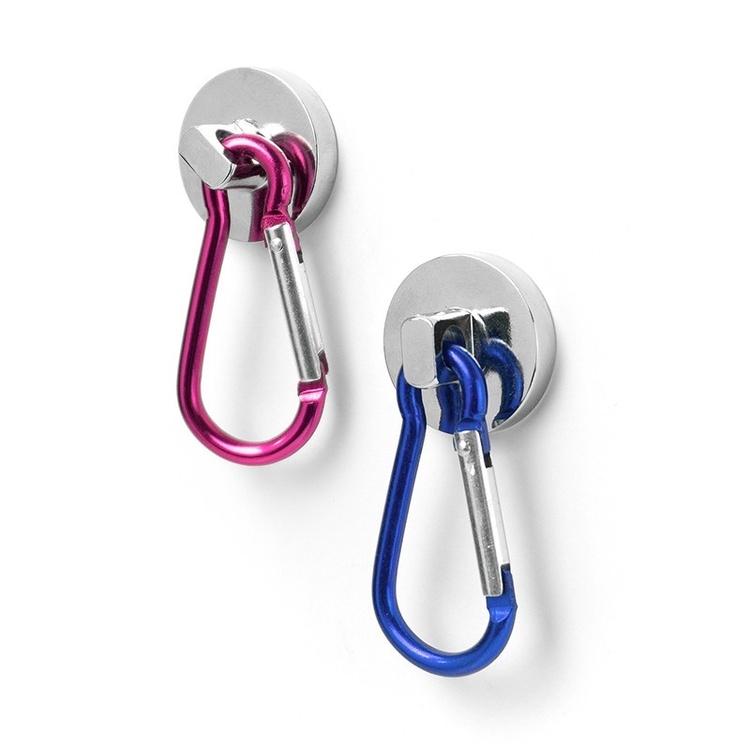 Magnet med karabinkrok 2-pack, Blå/Rosa