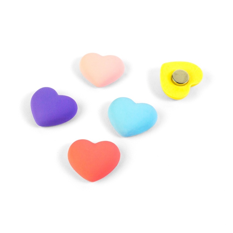 Magnetfigur 5-pack, Pastellhjerter