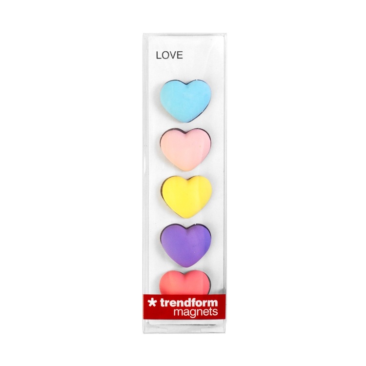 Magnetfigur 5-pack, Pastellhjerter