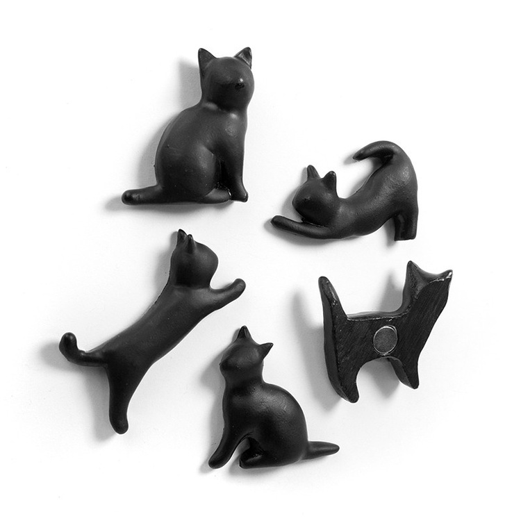 Magnetfigur 5-pakk, Svart katt