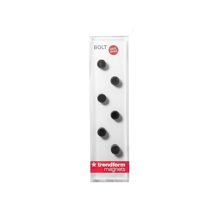 Minimagnet sylinder 6-pakk, Svart