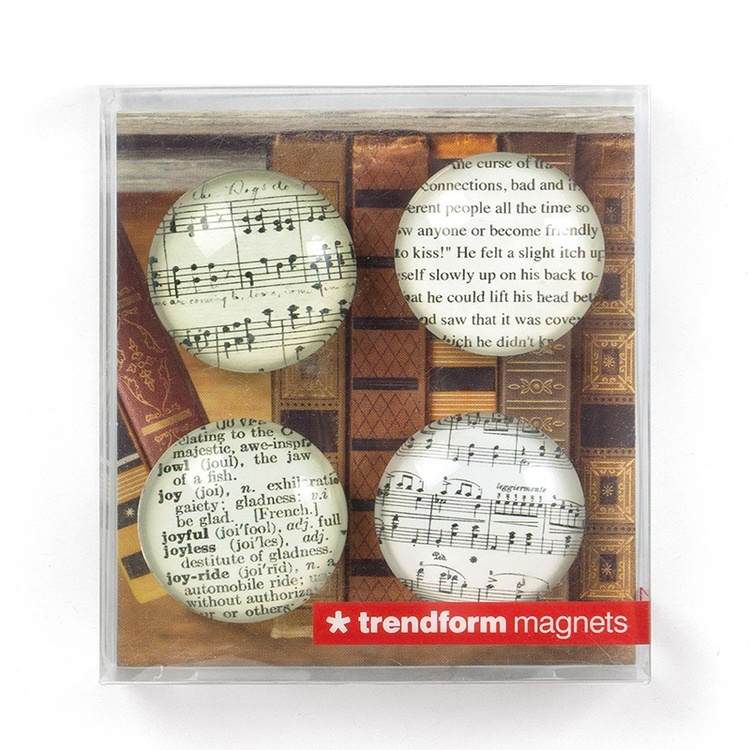 Glassmagneter 4-pakk, Litteratur og musikk