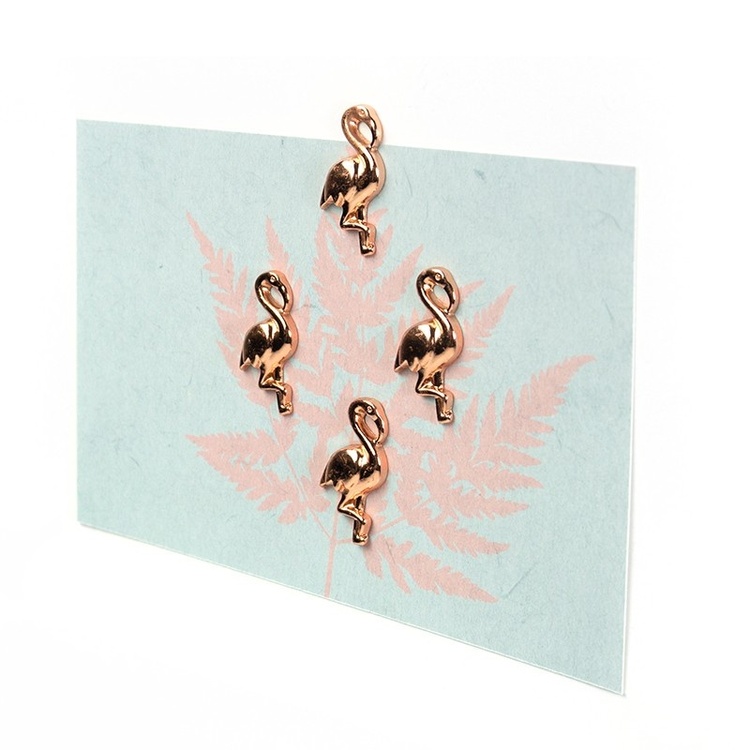 Magneter, 4 stk, FLAMINGO, rosegull