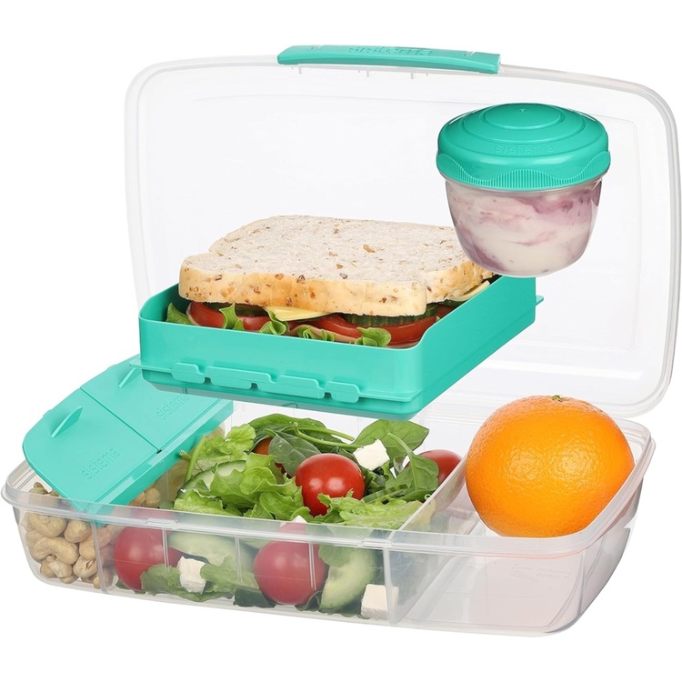 Bentoboks med rom og beholder 1,76L, Sistema