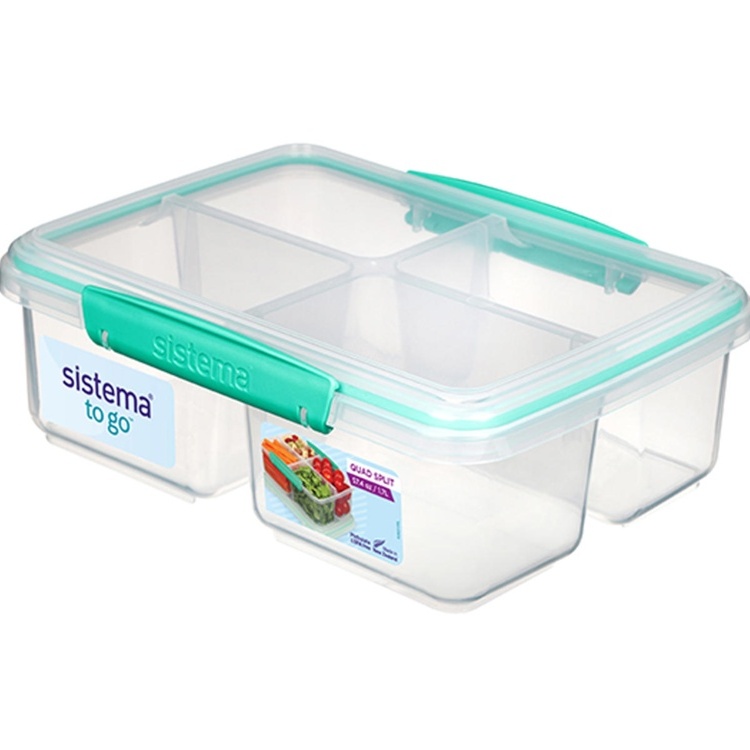 Firedelt matboks 1,74L, Sistema, Mint