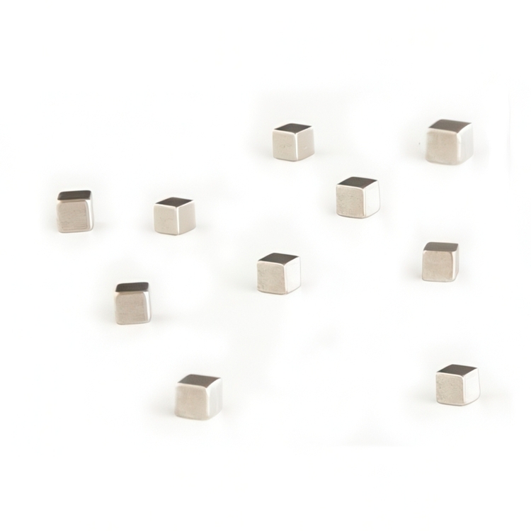 Minimagnet kube 10-pakning, Sølv