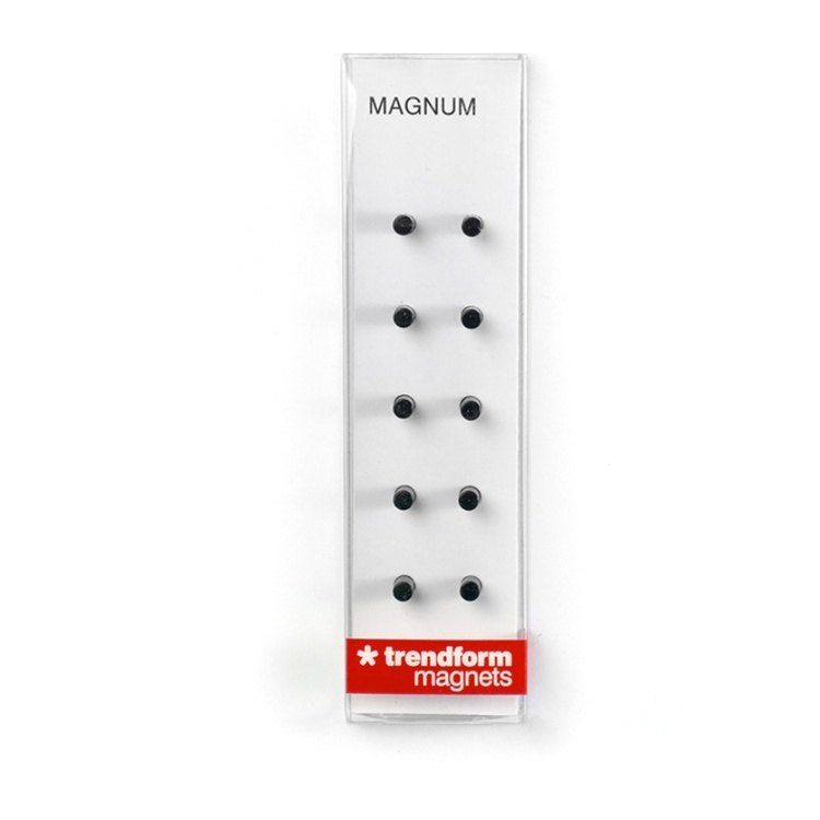 Minimagnet sylinder 10-pakning, Svart