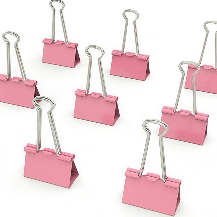 Binders, 6 stk. FOLDBACK CLIPS L, 41 mm, Rosa