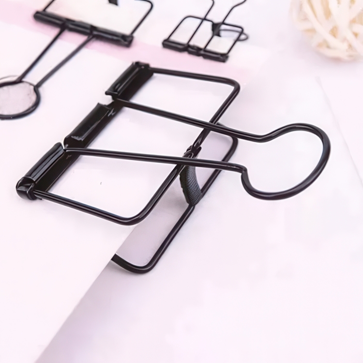 Papirklemmer, 10 stk, WIRE CLIPS MEDIUM, 32 mm, Deskstore, Svart