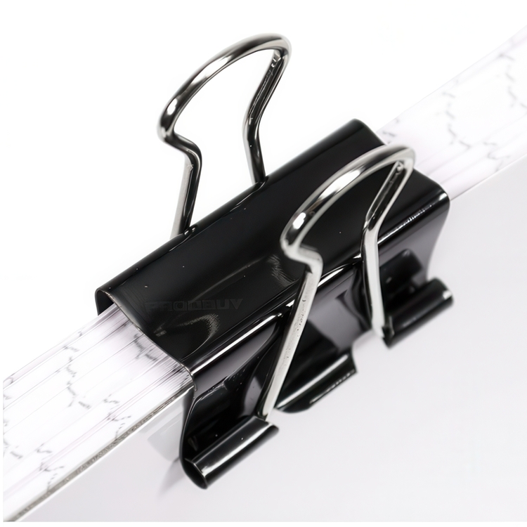 Papirklemmer, 12 stk., FOLDBACK CLIPS SMALL, 25 mm, Sorte