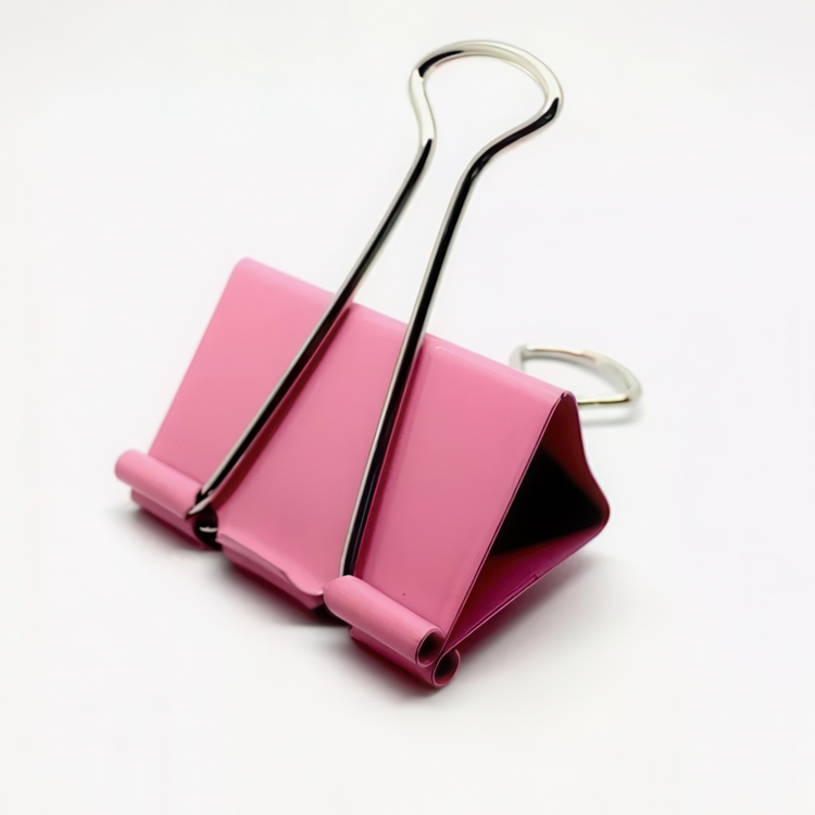 Papirklemmer, 12 stk, FOLDBACK CLIPS XL, 51 mm, Rosa