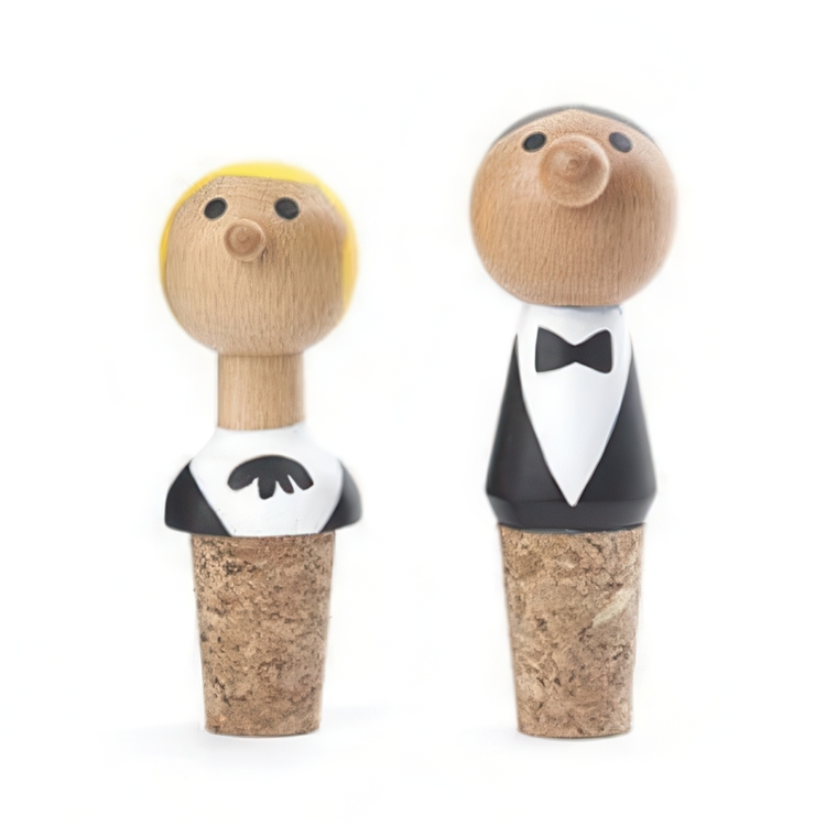 Kork til vinflaske 2-pack, Figurer, Kikkerland