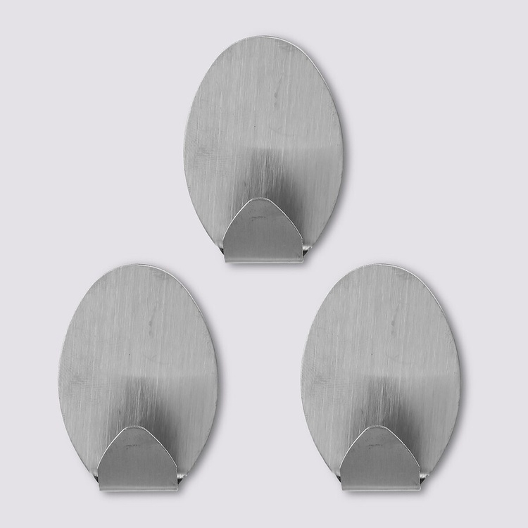 Selvklebende ovale kroker i metall 3-pack