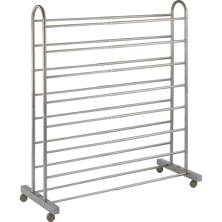 Utvidbar skohylle med hjul, 67–116 cm