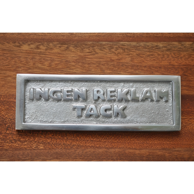 Aluminiumsskilt, Nei takk til reklame