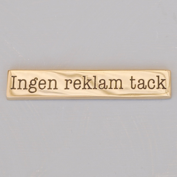 Messingskilt, Nei takk til reklame
