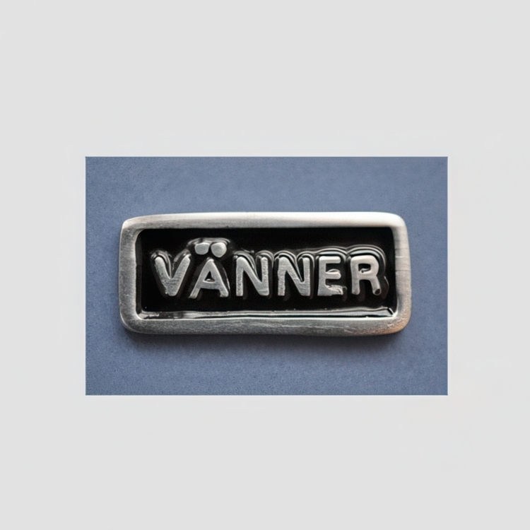 Metallskilt med ramme, Venner, Sort