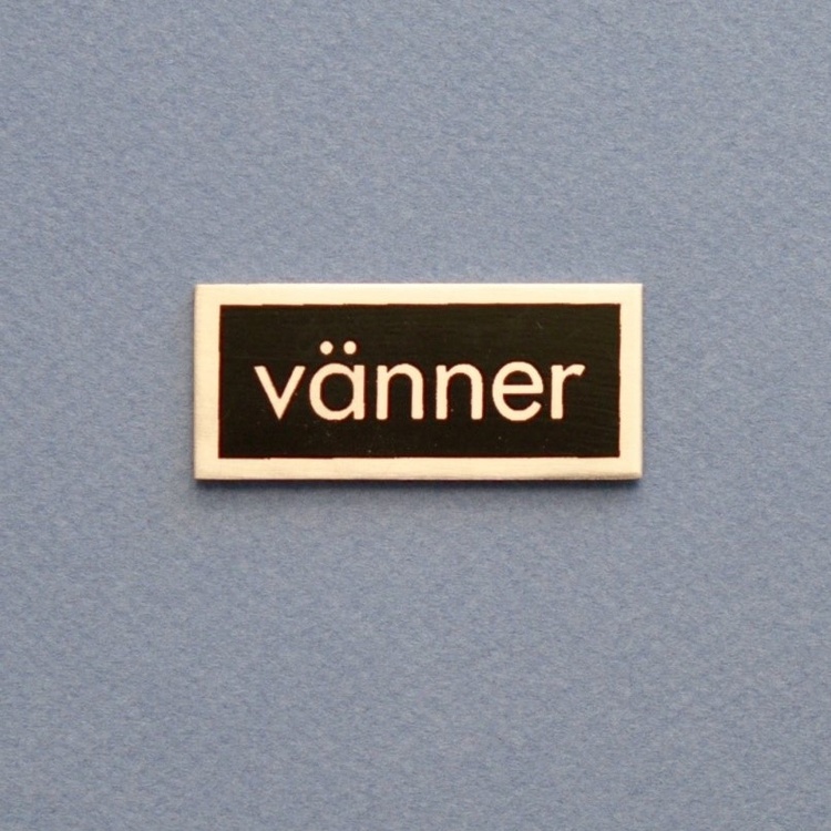 Metallskilt, Venner, Sort