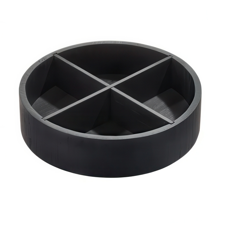 Dreieskive i tre med skillevegger, 30,5 cm, The Home Edit, Svart