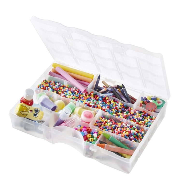 Sorteringsboks med lokk, 19 rom, SmartStore