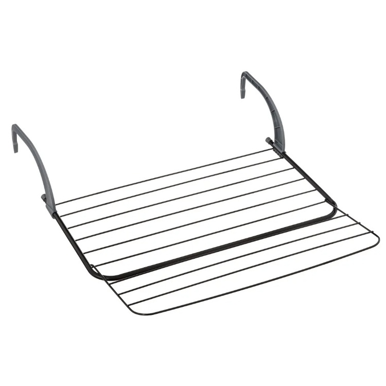 Uttrekkbart tørkestativ for radiator og balkong, sort