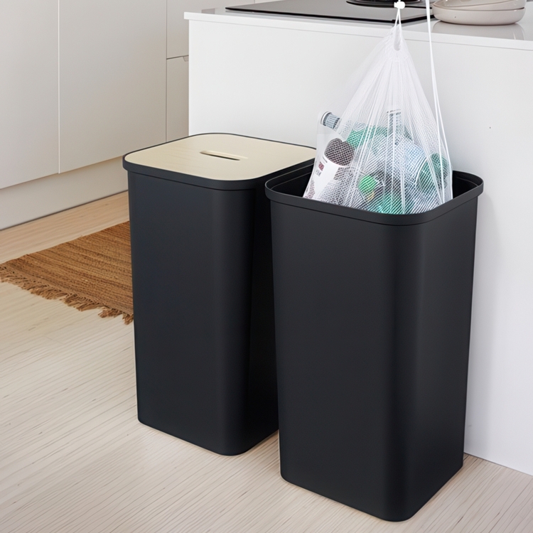 Vaskekurv med trelokk 53L, SmartStore