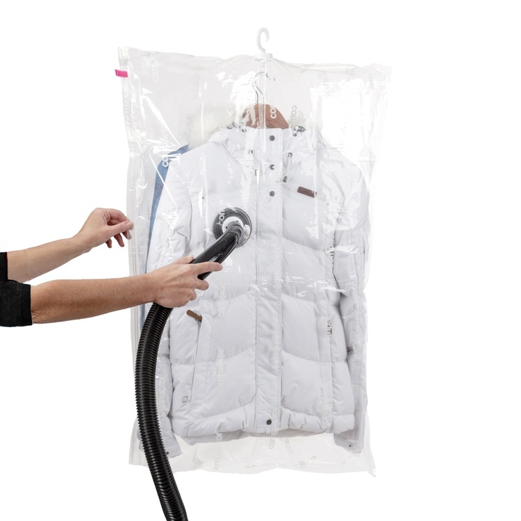 Kort vakuumpose med kleshenger, 70x105 cm, Compactor