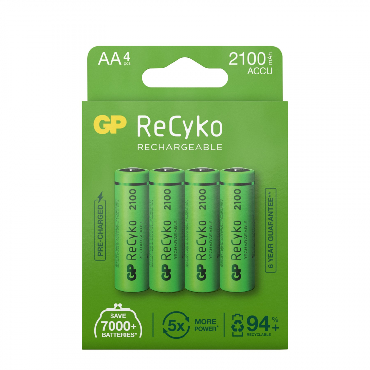 Oppladbare batterier AA, 4-pakning