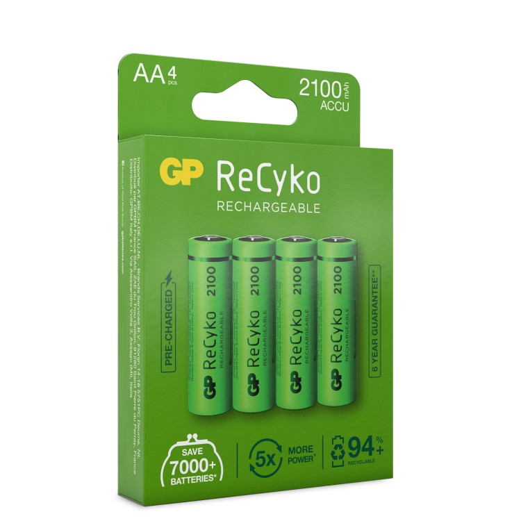 Oppladbare batterier AA, 4-pakning