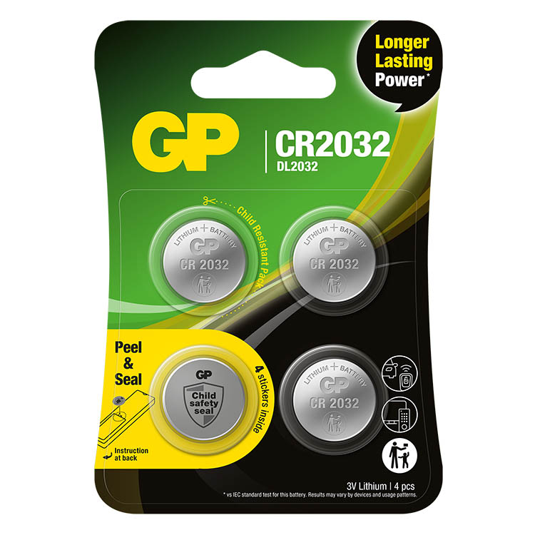 Batteri CR2032, 4-pakning