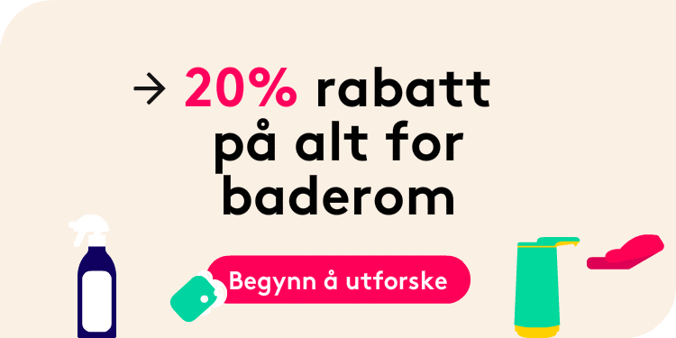 20% rabatt på alt for baderom