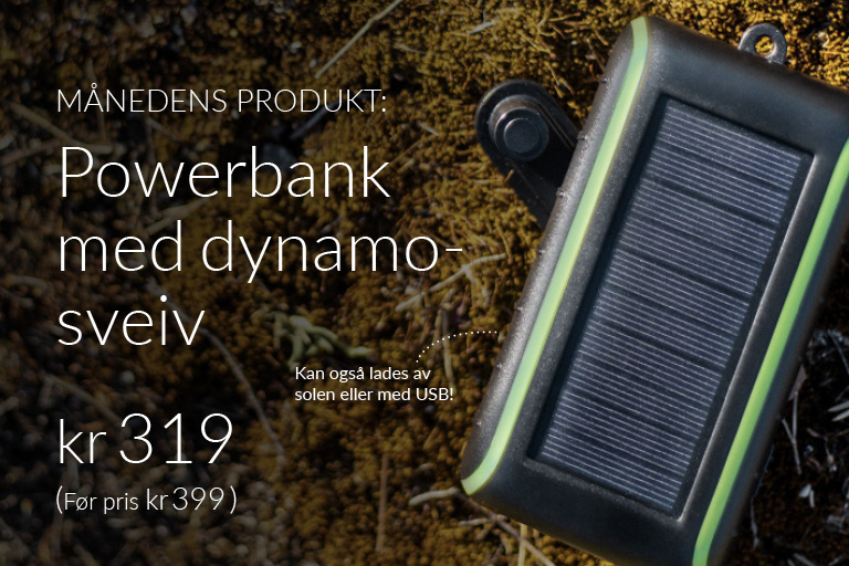 Månedens produkt! Powerbank med dynamosveiv