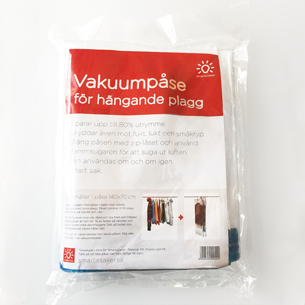 Vakuumpose for opphengte plagg i gruppen Hjemmet / Sortere og oppbevare / Vakuumposer hos SmartaSaker.se (10717)