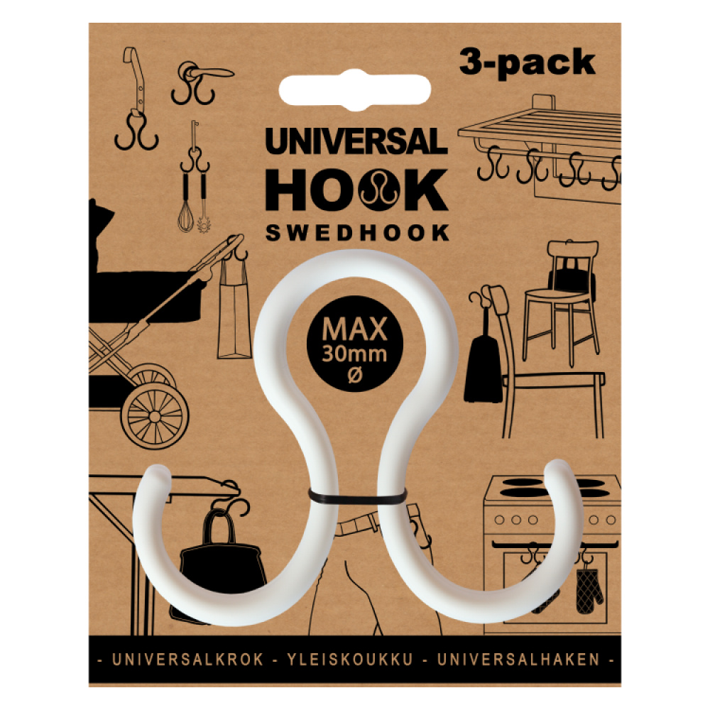 Universalkrok Swedhook, 3 stk. i gruppen Hjemmet / Sortere og oppbevare hos SmartaSaker.se (12250)