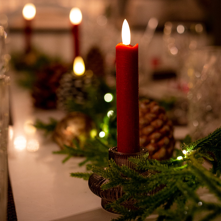 Kort batteridrevet stearinlys, Rød 2 stk. i gruppen Belysning / Innendørs belysning / Lys hos SmartaSaker.se (13626)