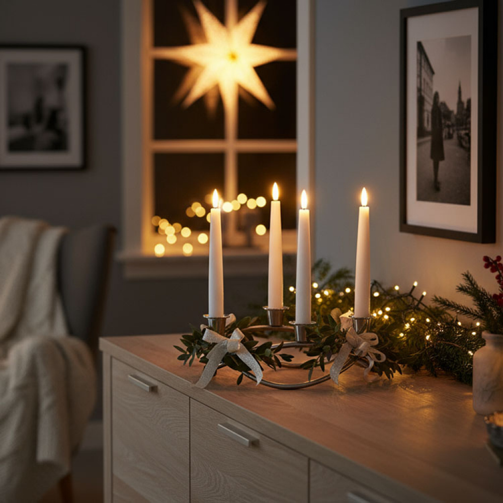 Stearinlys med fjernkontroll, 4 stk. i gruppen Belysning / Innendørs belysning / Lys hos SmartaSaker.se (13640)