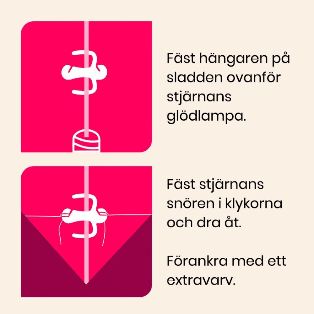 Stjerneoppheng, 2 stk. i gruppen Høytider / Advent og jul hos SmartaSaker.se (14168)