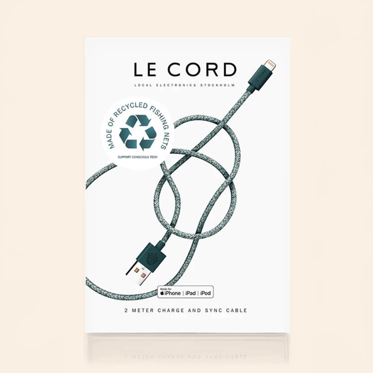 USB-kabel i resirkulert fiskenett, 2 meter i gruppen Hjemmet / Elektronikk / Kabler og adaptere hos SmartaSaker.se (14320)