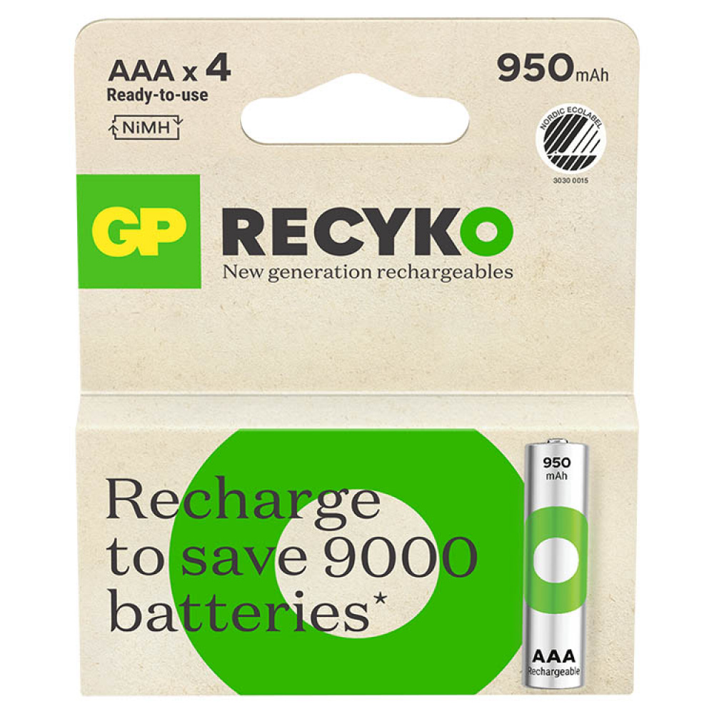 Oppladbare batterier, GP ReCyko i gruppen Tilbehør og lignende / Batterier hos SmartaSaker.se (14485)
