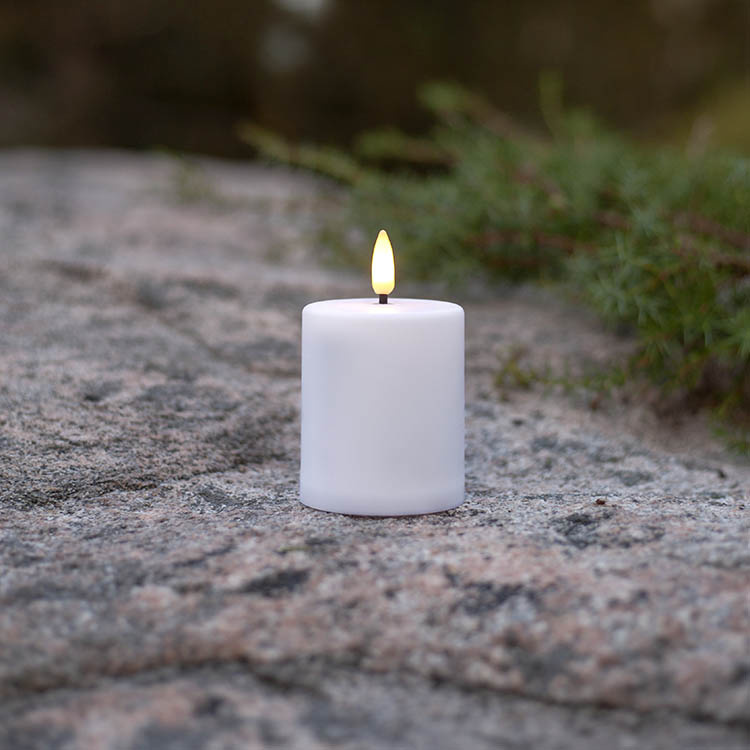 Liten lysblokk med skumringssensor, Hvit i gruppen Belysning / Utendørs belysning / Kubbelys og lykter hos SmartaSaker.se (14522)