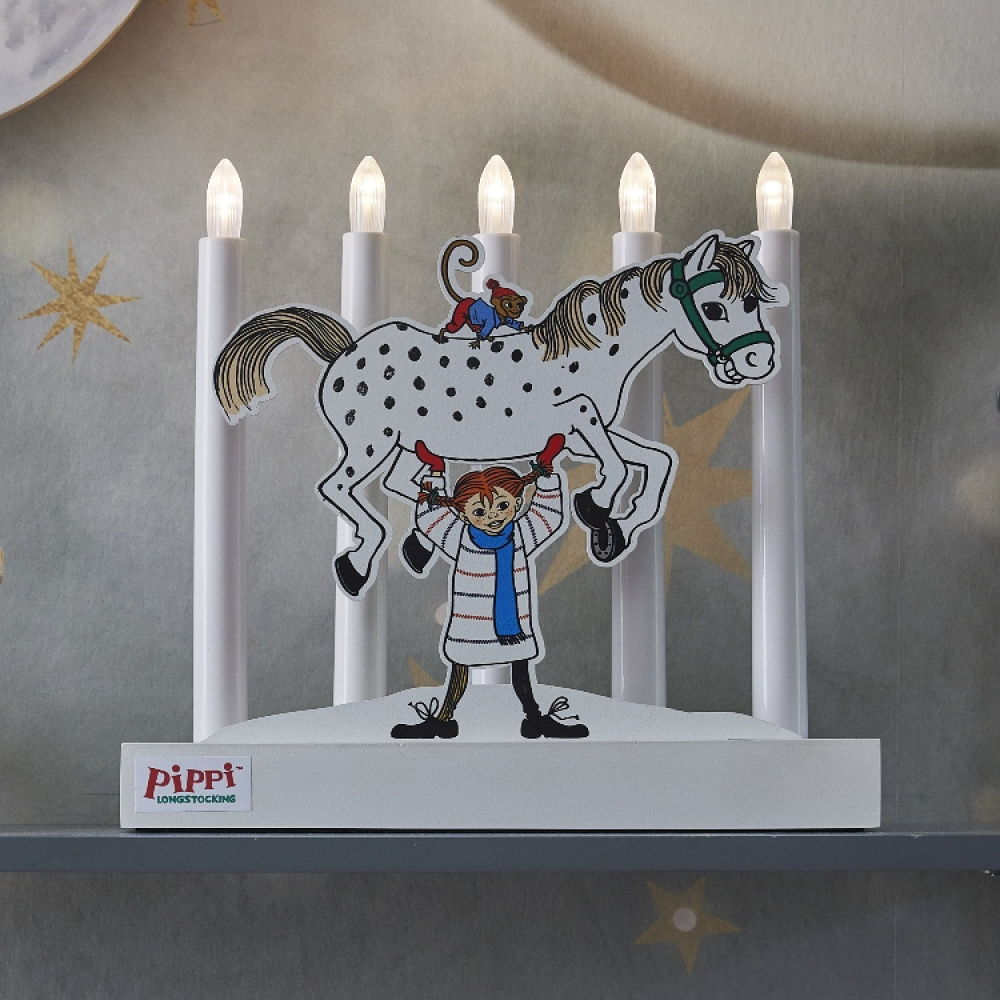 Batteridrevet Pippi-adventslysestake i gruppen Høytider / Advent og jul / Julebelysning hos SmartaSaker.se (14884)
