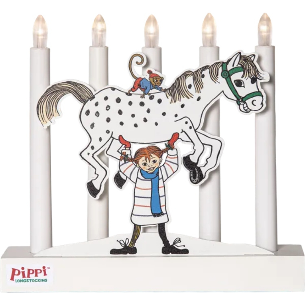Batteridrevet Pippi-adventslysestake i gruppen Høytider / Advent og jul / Julebelysning hos SmartaSaker.se (14884)